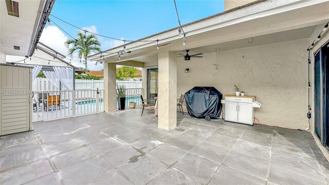 view of patio / terrace with ceiling fan