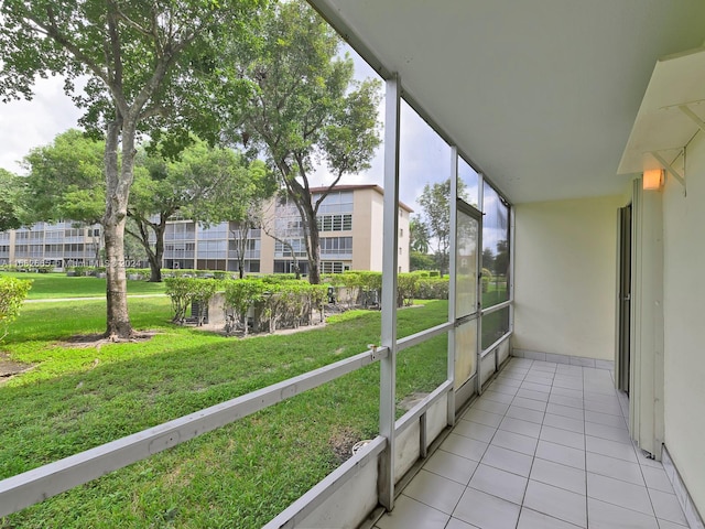 view of unfurnished sunroom