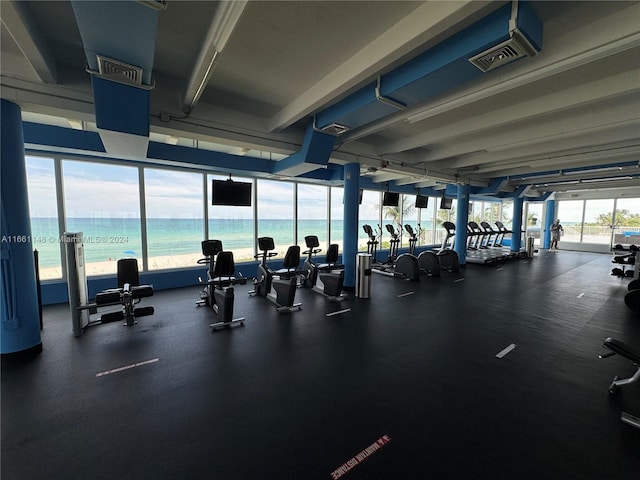 gym with a wealth of natural light