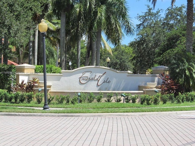 view of community sign