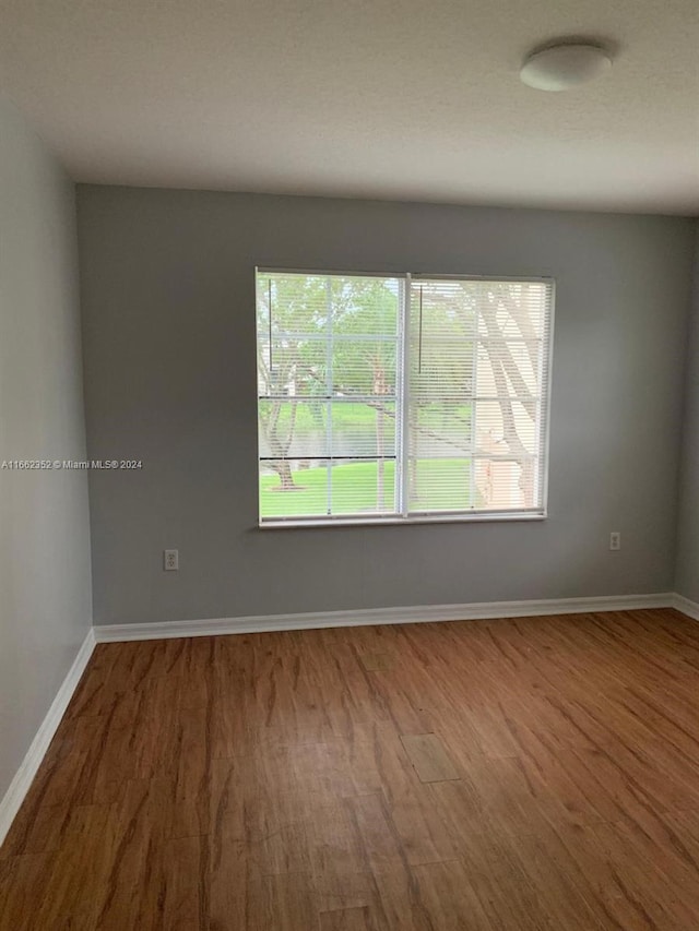 spare room featuring wood-type flooring