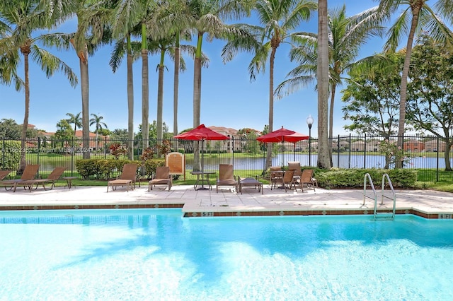 view of pool featuring a patio area