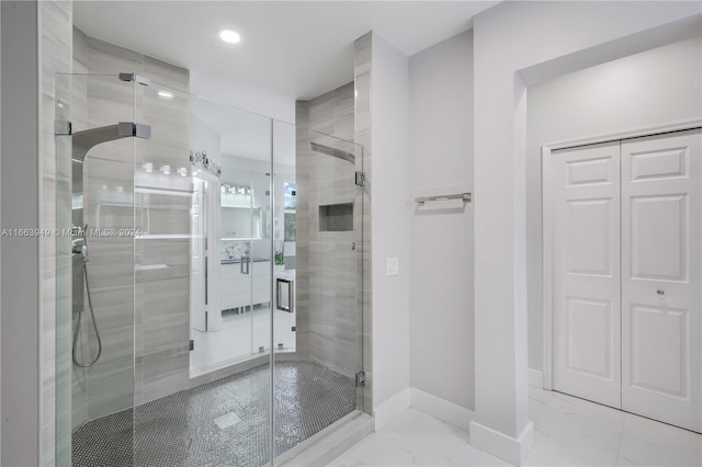 bathroom with walk in shower