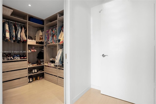 view of walk in closet