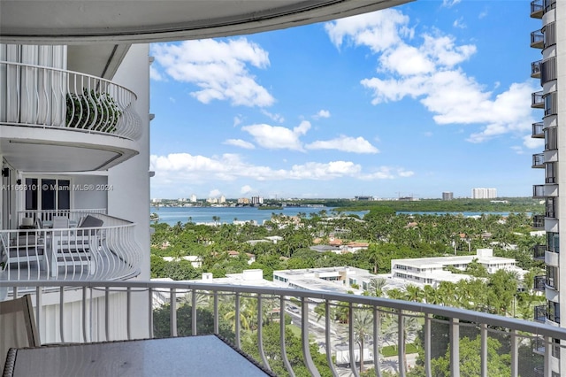 balcony with a water view