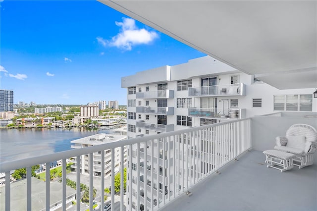 balcony with a water view