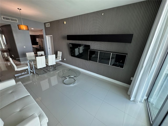 view of tiled living room