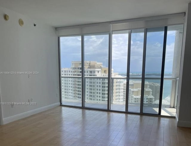 unfurnished room featuring hardwood / wood-style flooring and a wealth of natural light