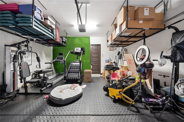 garage featuring a garage door opener