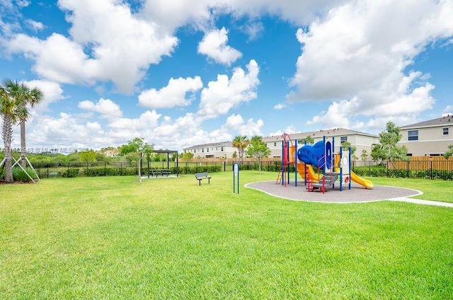 exterior space with a playground