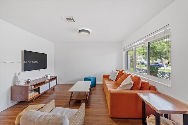 living room featuring hardwood / wood-style floors