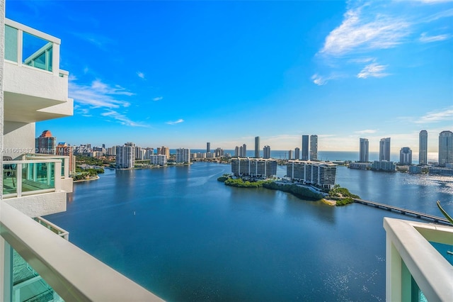 water view with a city view