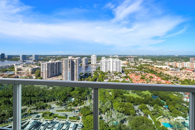 exterior space featuring a view of city and a water view