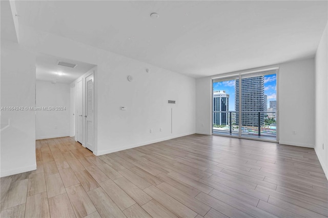 empty room featuring light hardwood / wood-style flooring