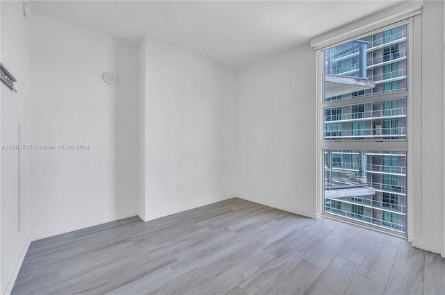 empty room featuring light wood-type flooring and a wealth of natural light