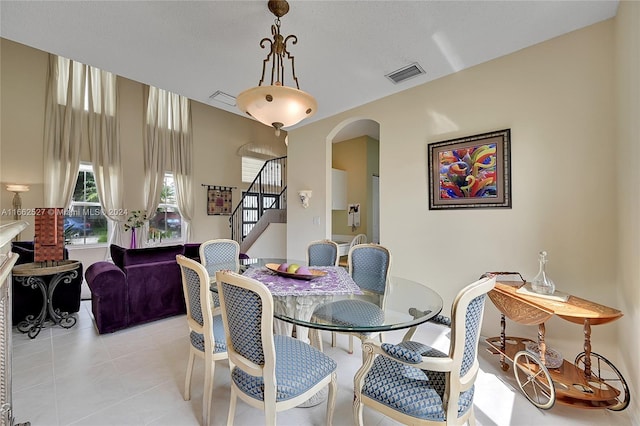 view of tiled dining room