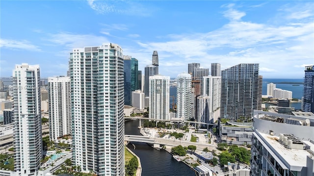 property's view of city with a water view