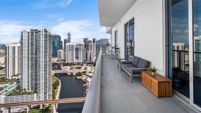 balcony with a water view