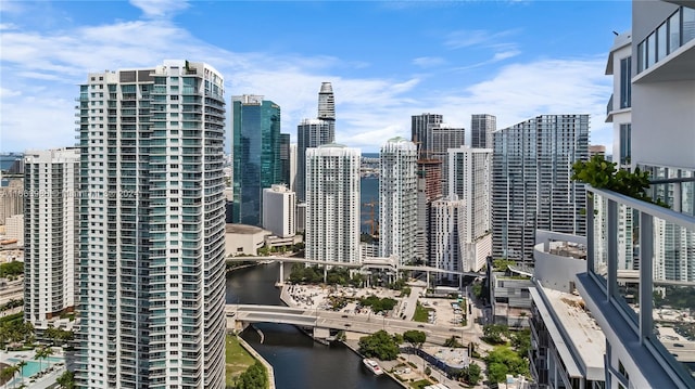 property's view of city with a water view