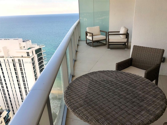 balcony with a water view