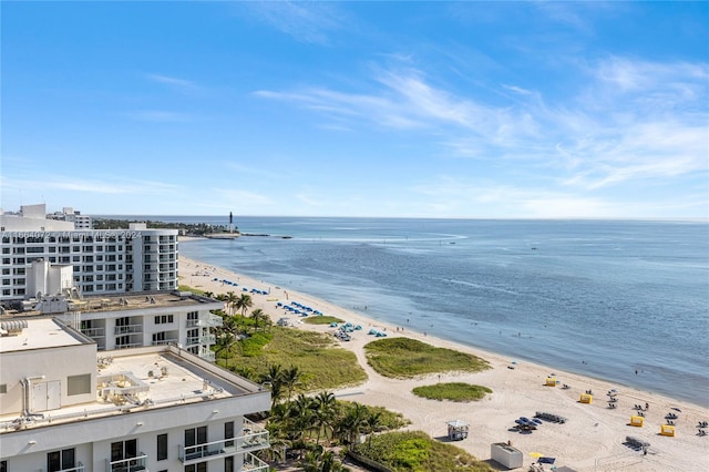 water view featuring a beach view