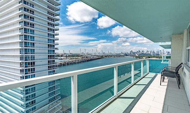 balcony with a water view