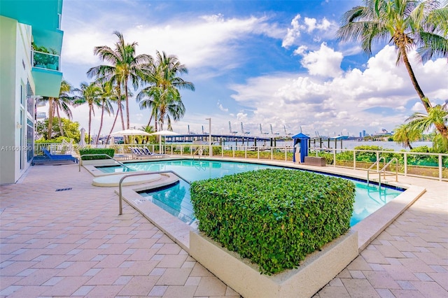 view of pool with a patio