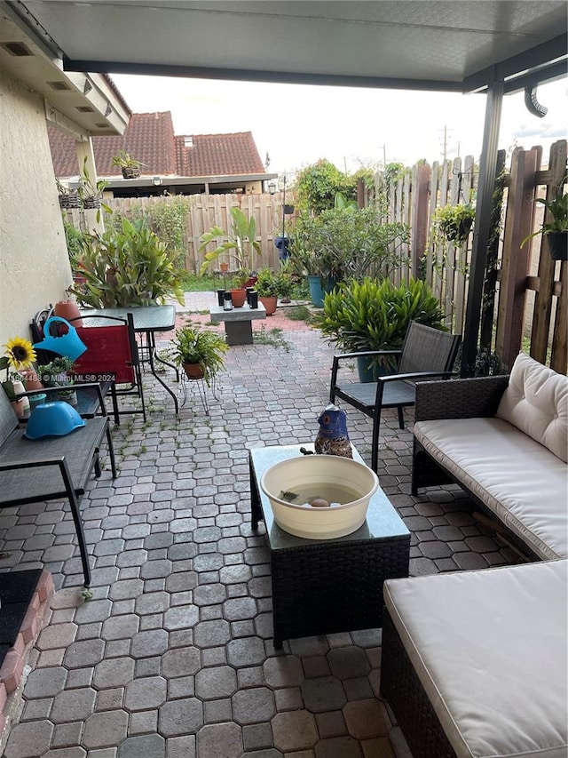 view of patio / terrace with an outdoor hangout area