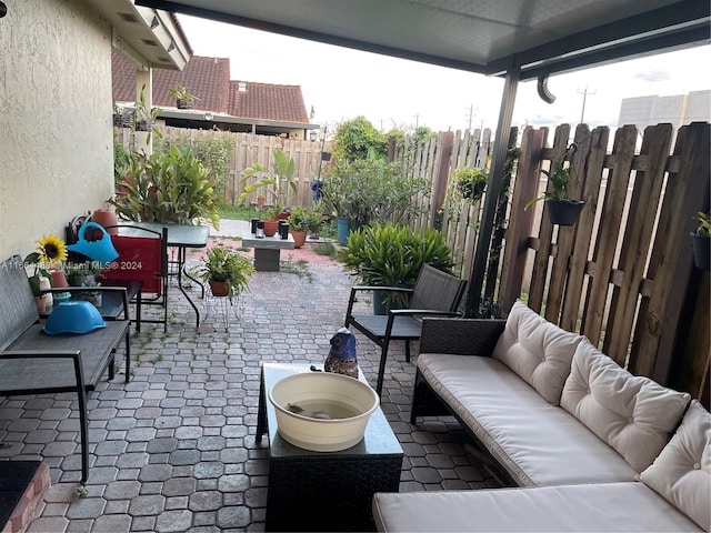 view of patio with an outdoor hangout area