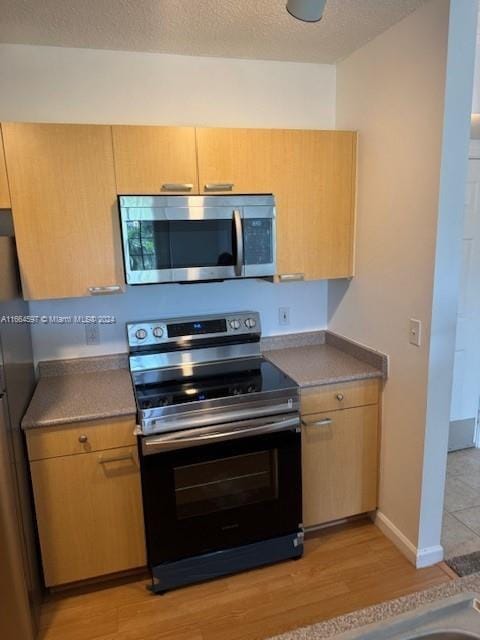 kitchen featuring light hardwood / wood-style flooring and stainless steel appliances