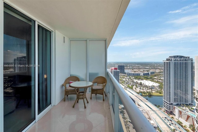 balcony with a water view