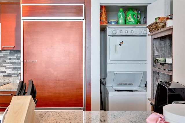 1830 S Ocean Dr Unit 4709, Hallandale Beach, FL 33009 - laundry area featuring stacked washer / dryer