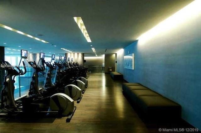 1830 S Ocean Dr Unit 4709, Hallandale Beach, FL 33009 - exercise room featuring wood finished floors