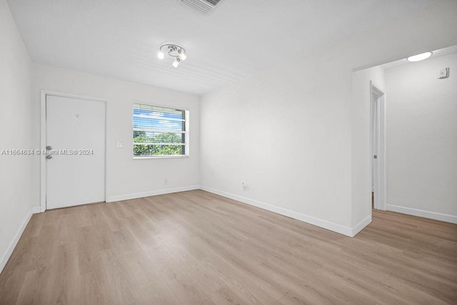 empty room featuring light wood-type flooring