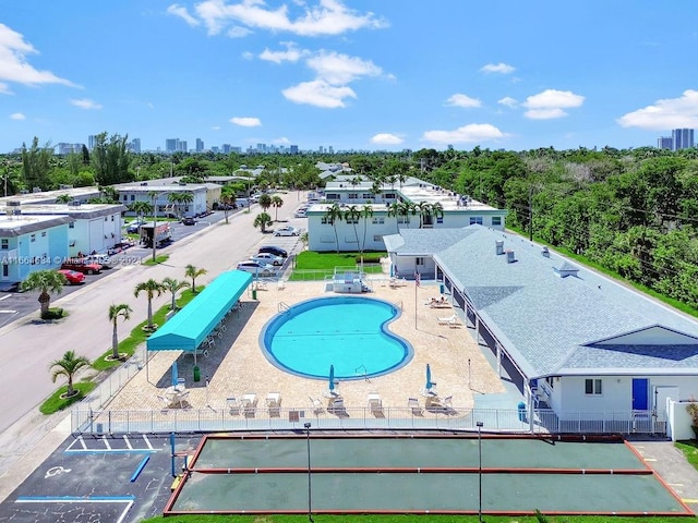 view of pool featuring a patio