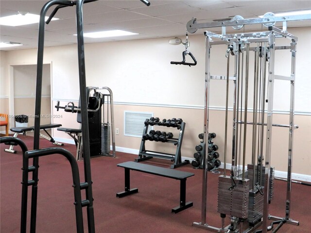 view of exercise area