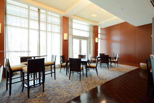 dining room with hardwood / wood-style floors