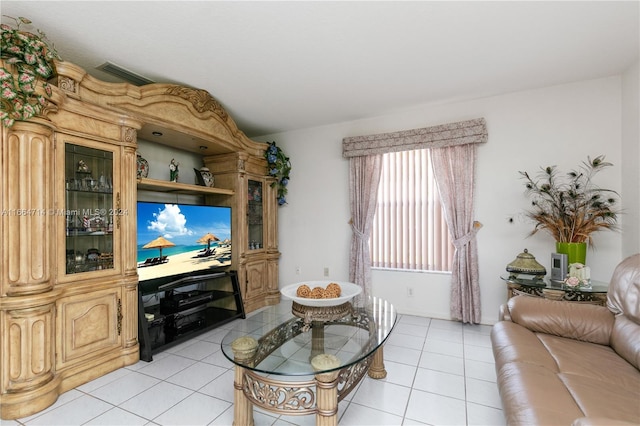 view of tiled living room