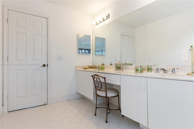 bathroom with tile patterned floors and vanity