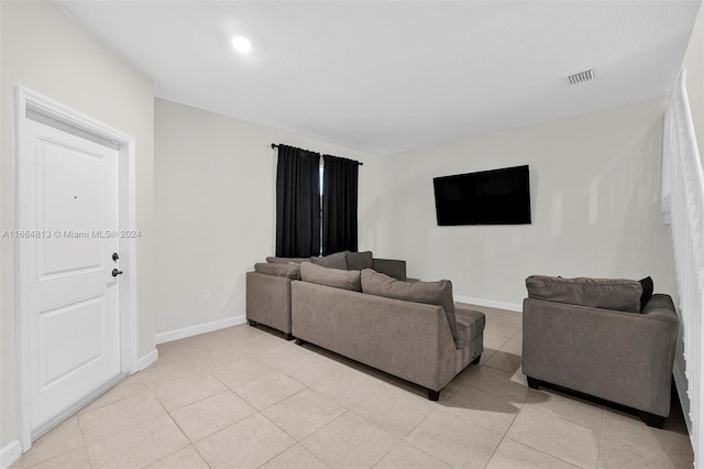 view of tiled living room