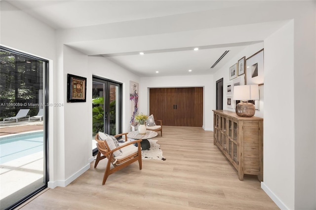 interior space featuring light wood-type flooring