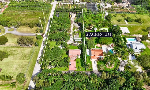 aerial view with a rural view