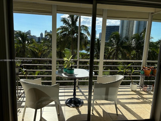 view of sunroom