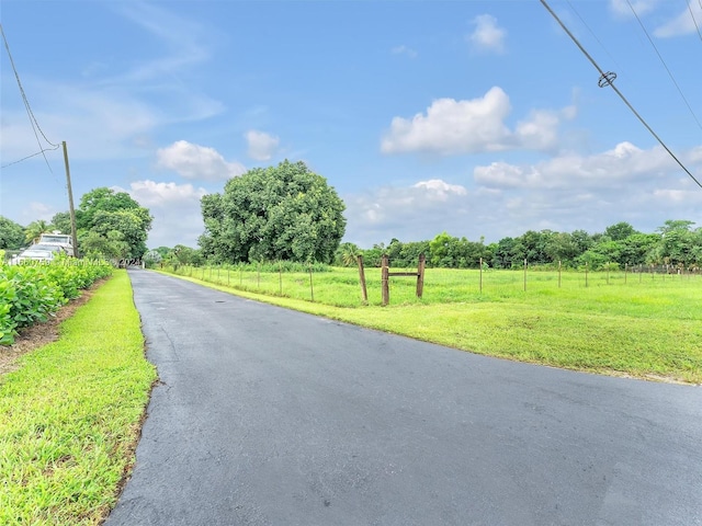 view of street featuring a rural view