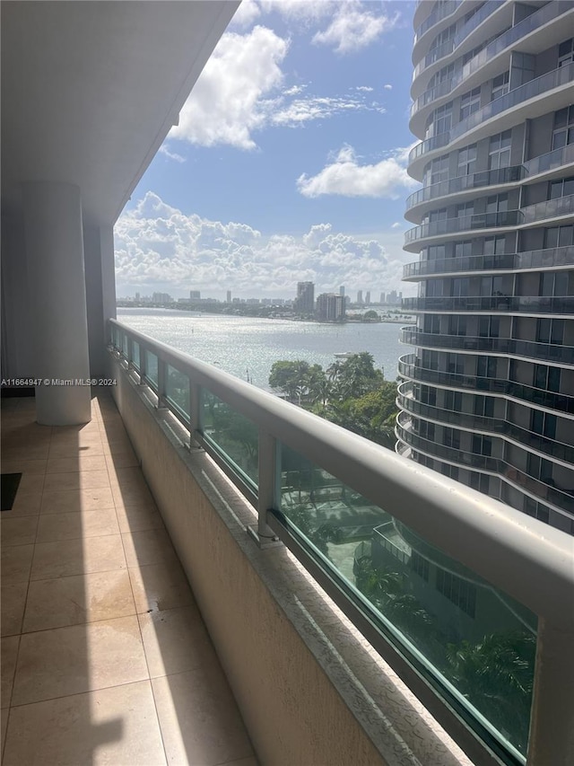 balcony with a water view