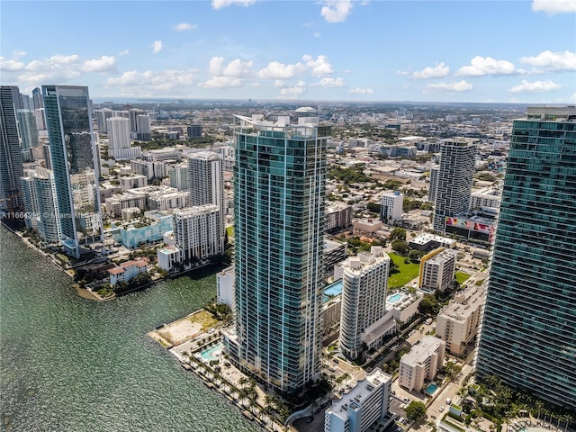 view of city with a water view