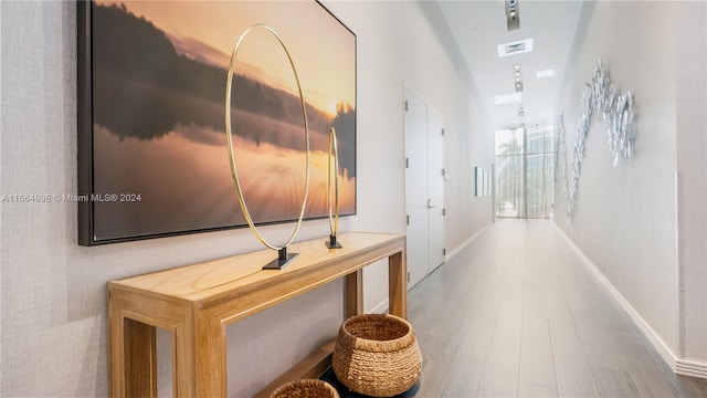 hall featuring hardwood / wood-style floors