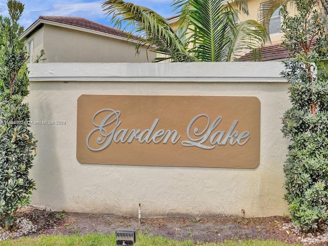 view of community sign