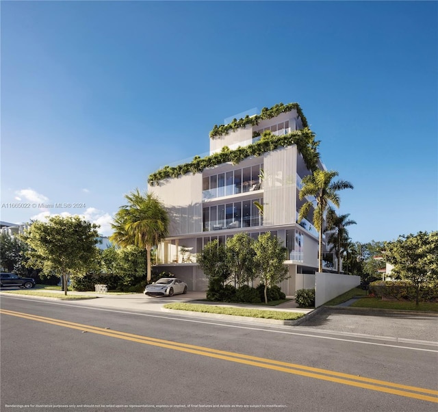 contemporary home with a balcony