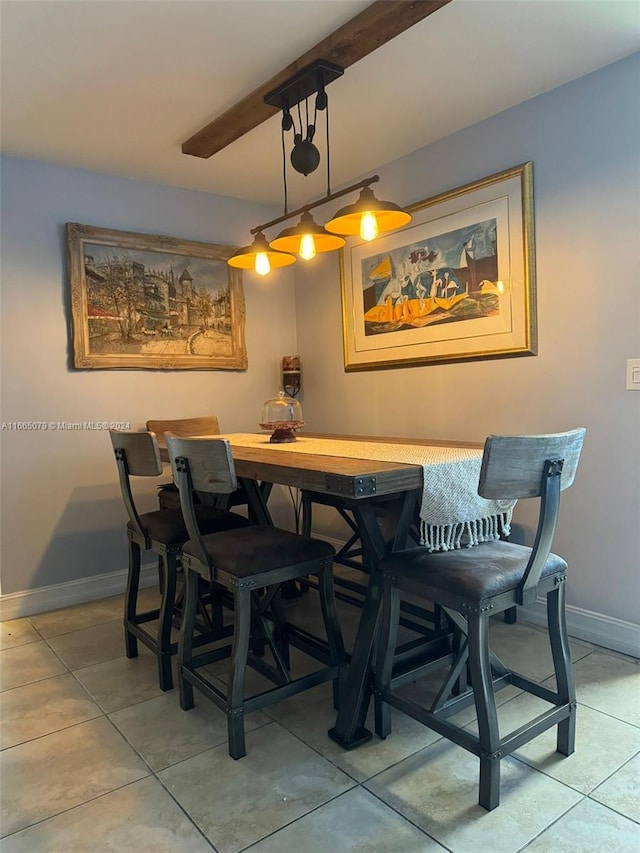 view of tiled dining area